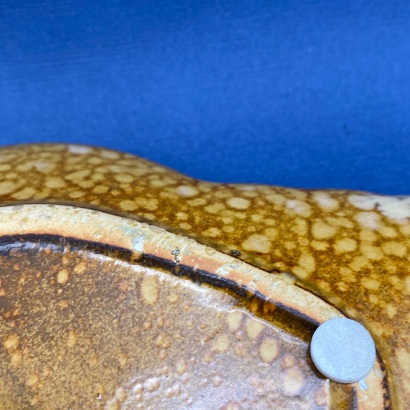 MCM Vintage Ceramic Shell-Shaped Textured Drip Glaze Plate Dish - Picture 9 of 9